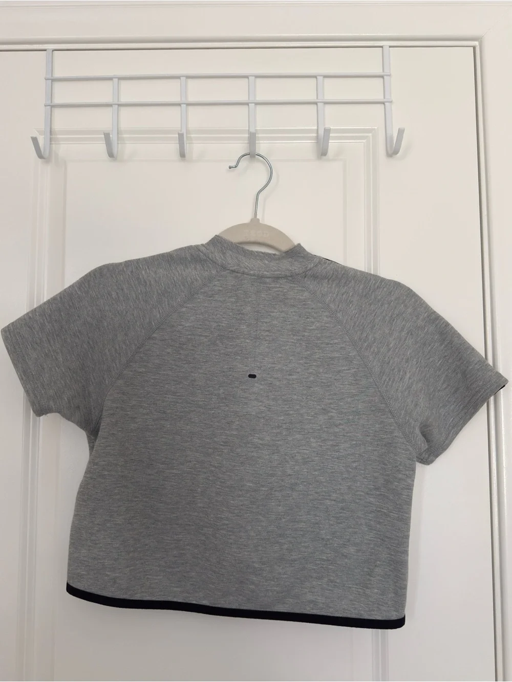 Nike Women’s Grey Cropped Mock Neck Tee - Athleisure Casual Everyday Top